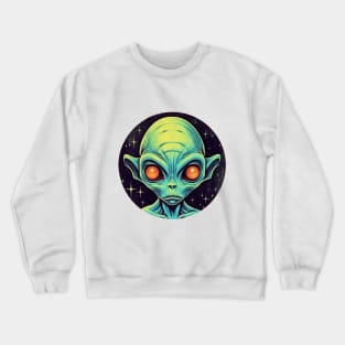 an alien with glowing eyes Crewneck Sweatshirt
